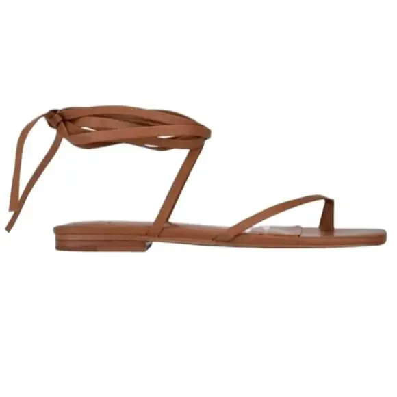 Marc Fisher LTD Square Toe Strappy Thong Sandal Brown 11 - Picture 3 of 7